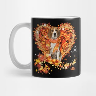 Beagle Fall Heart Leaves Autumn Is Coming Mug